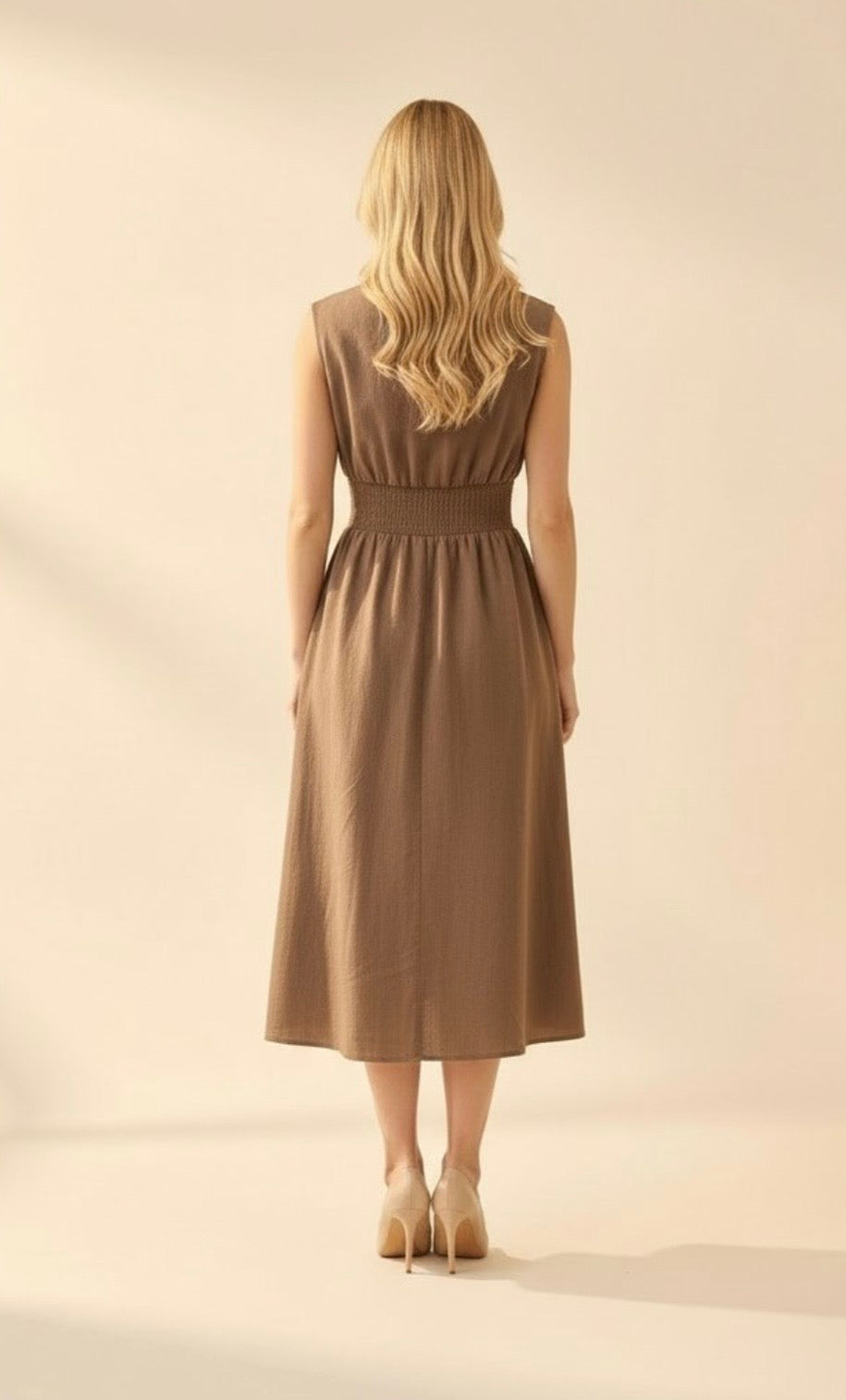 Brown Zipper Dress