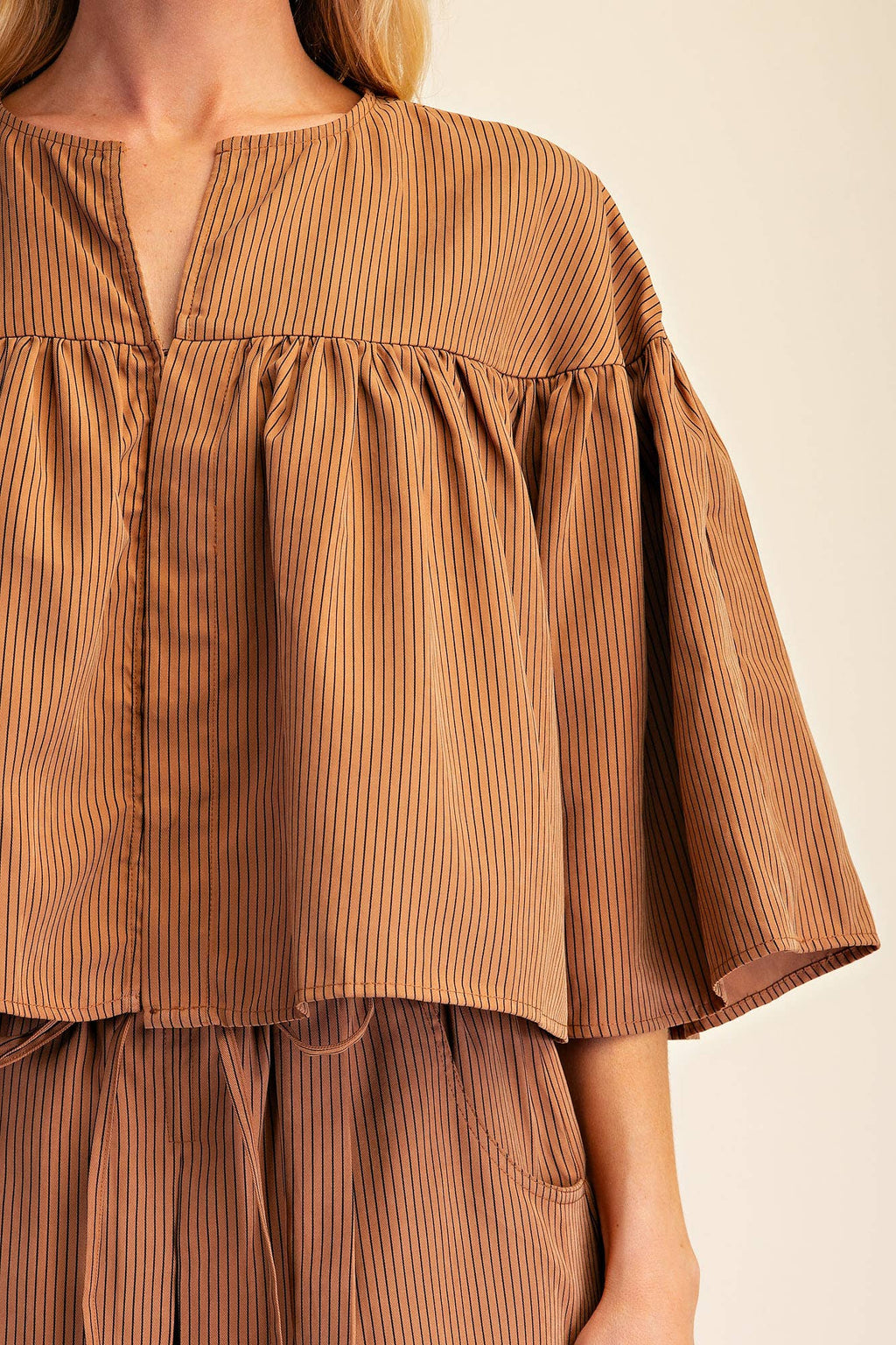 Camel Stripe Top