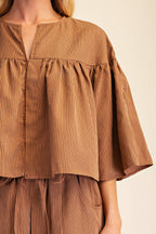 Camel Stripe Top