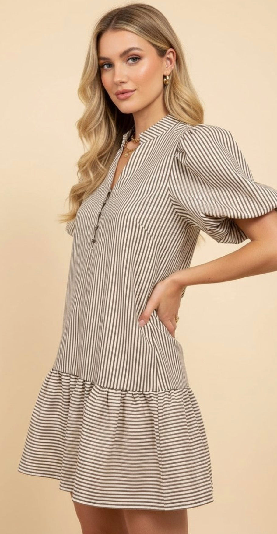 Brown Striped Mini
