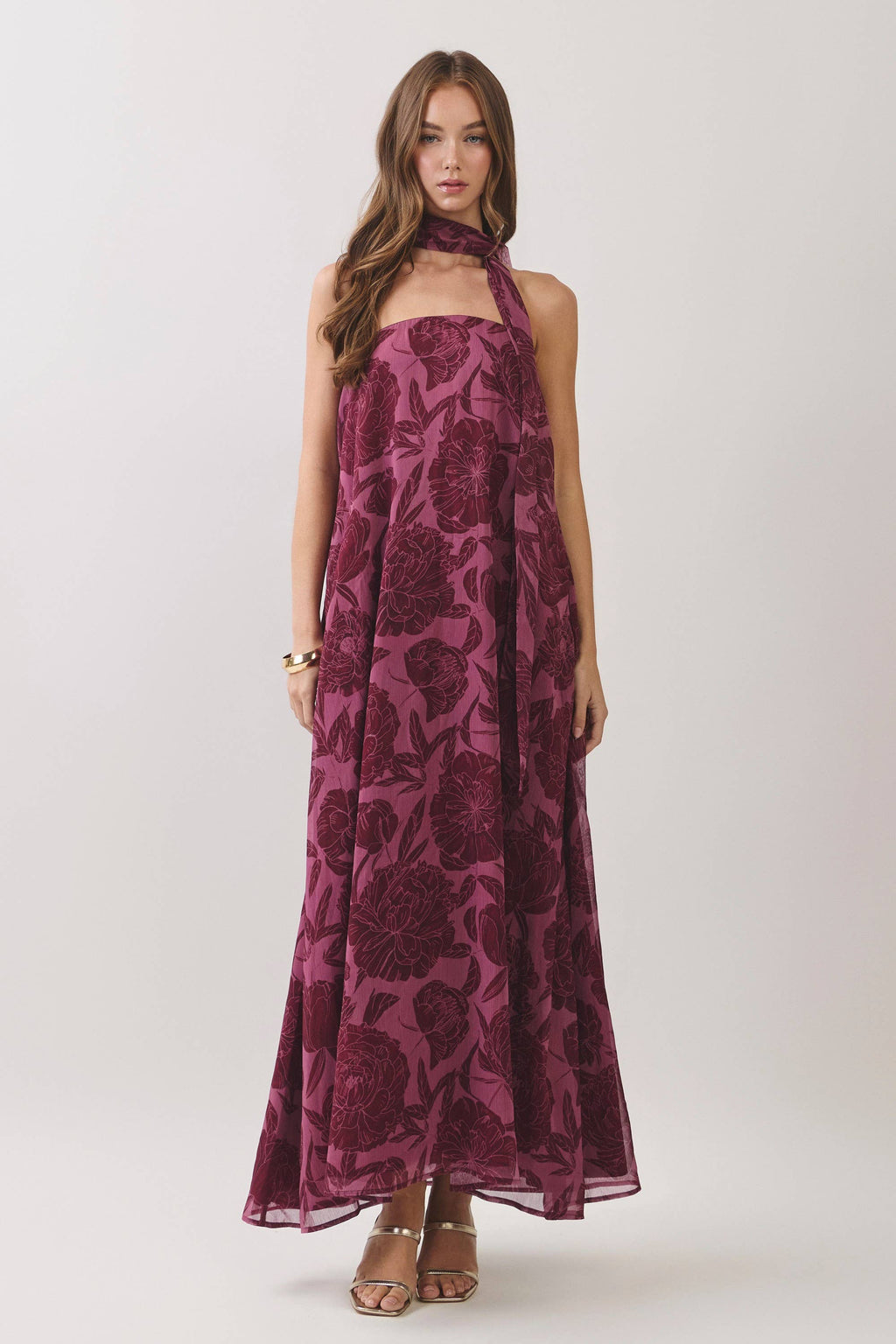 Burgundy Floral Maxi