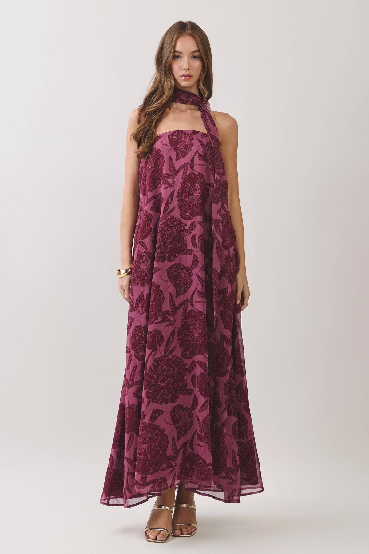 Burgundy Floral Maxi