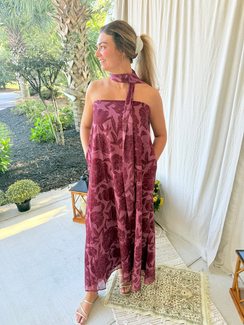 Burgundy Floral Maxi
