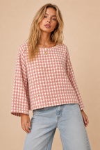 Tweed Bell Sleeve Top