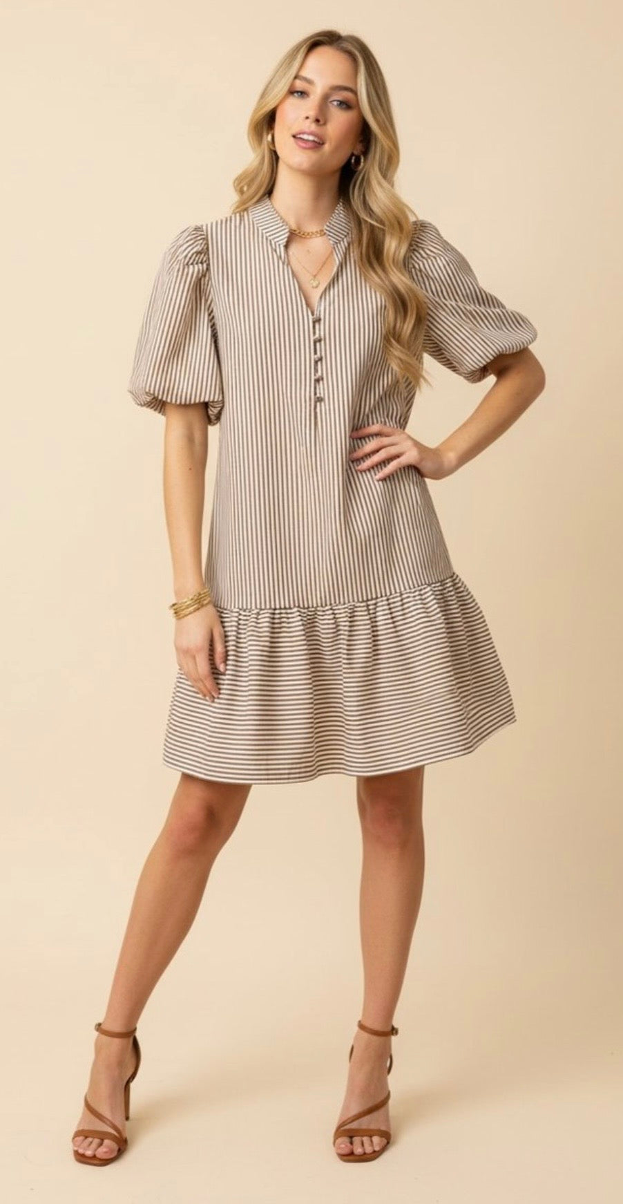 Brown Striped Mini