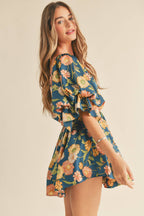 Floral Bubble Sleeve Mini