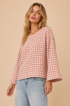 Tweed Bell Sleeve Top