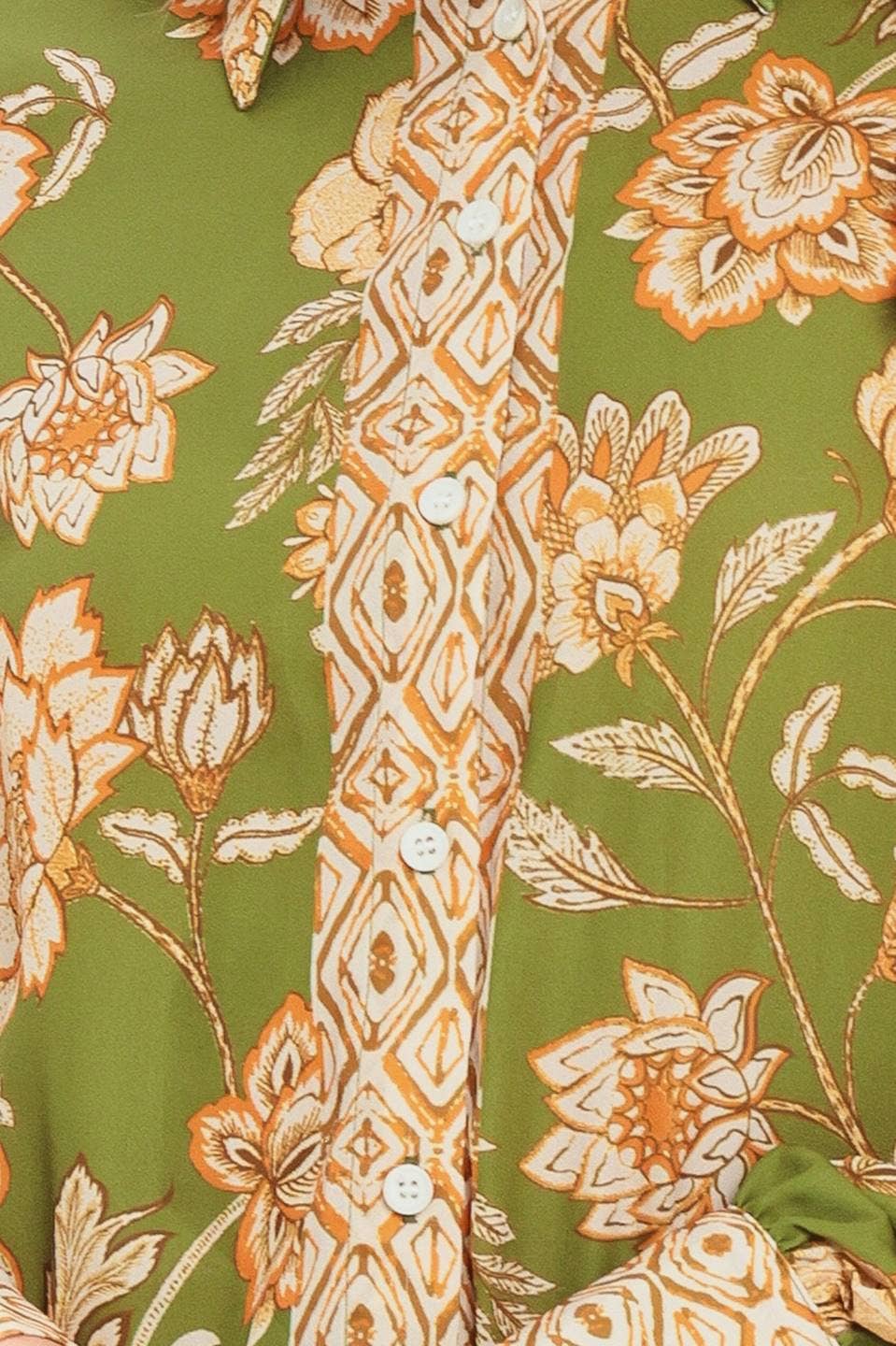 Olive Floral Top