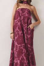 Burgundy Floral Maxi