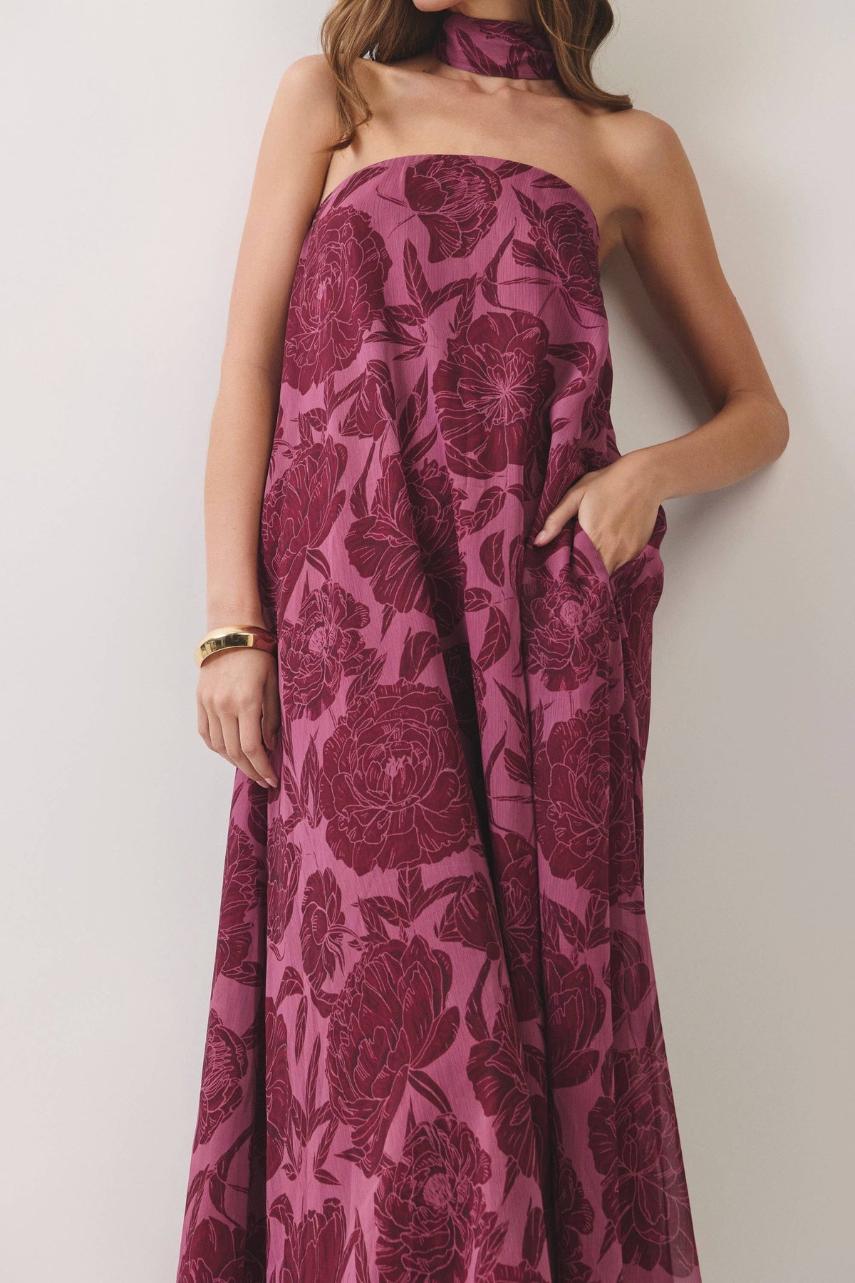 Burgundy Floral Maxi