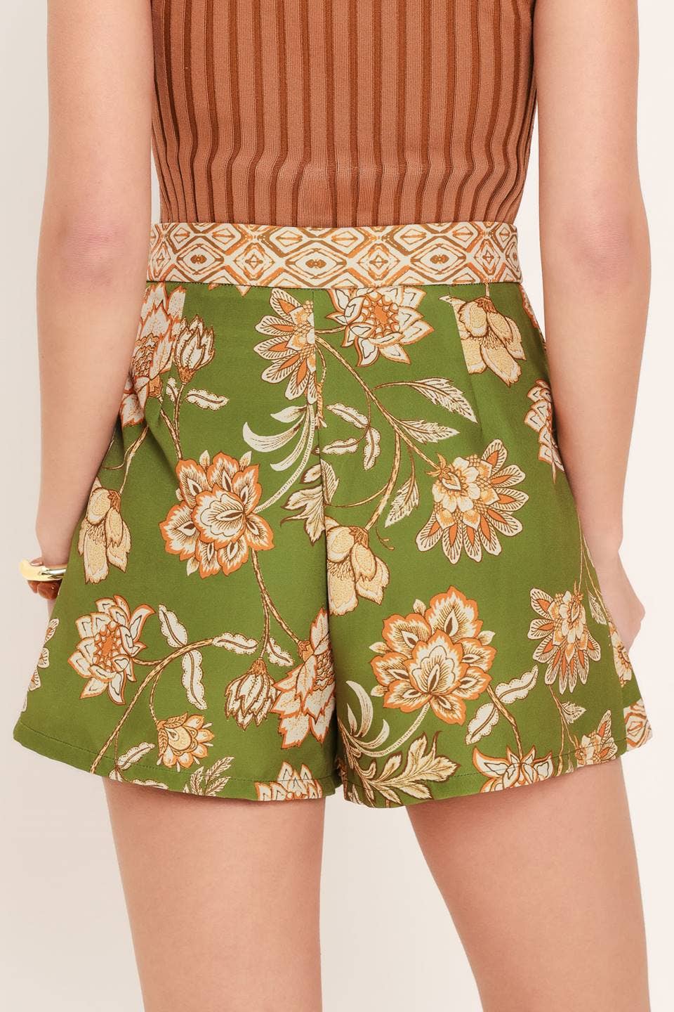 Olive Floral Skort