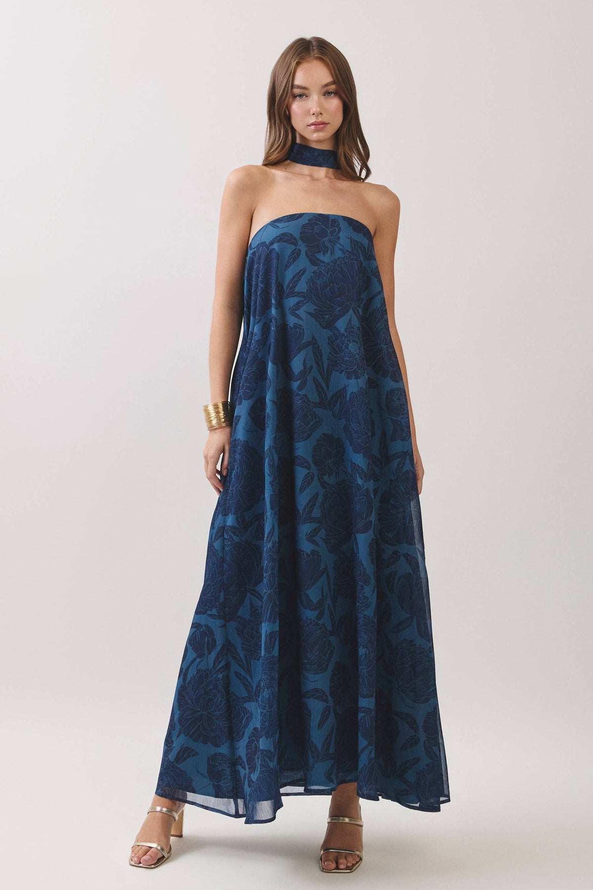 Navy Floral Maxi