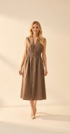 Brown Zipper Dress