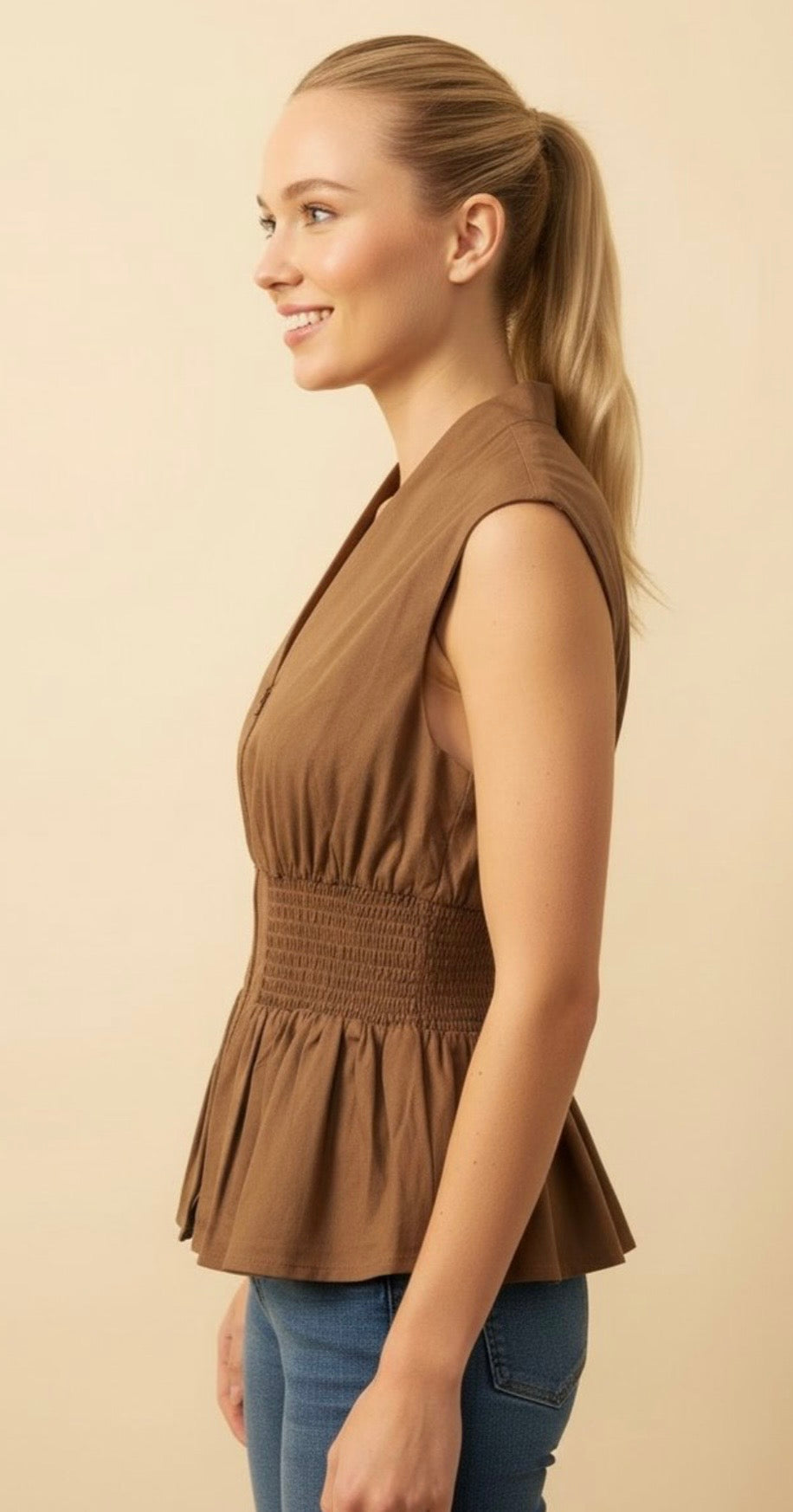 Brown Zipper Tank