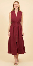 Burgundy Zipper Dress