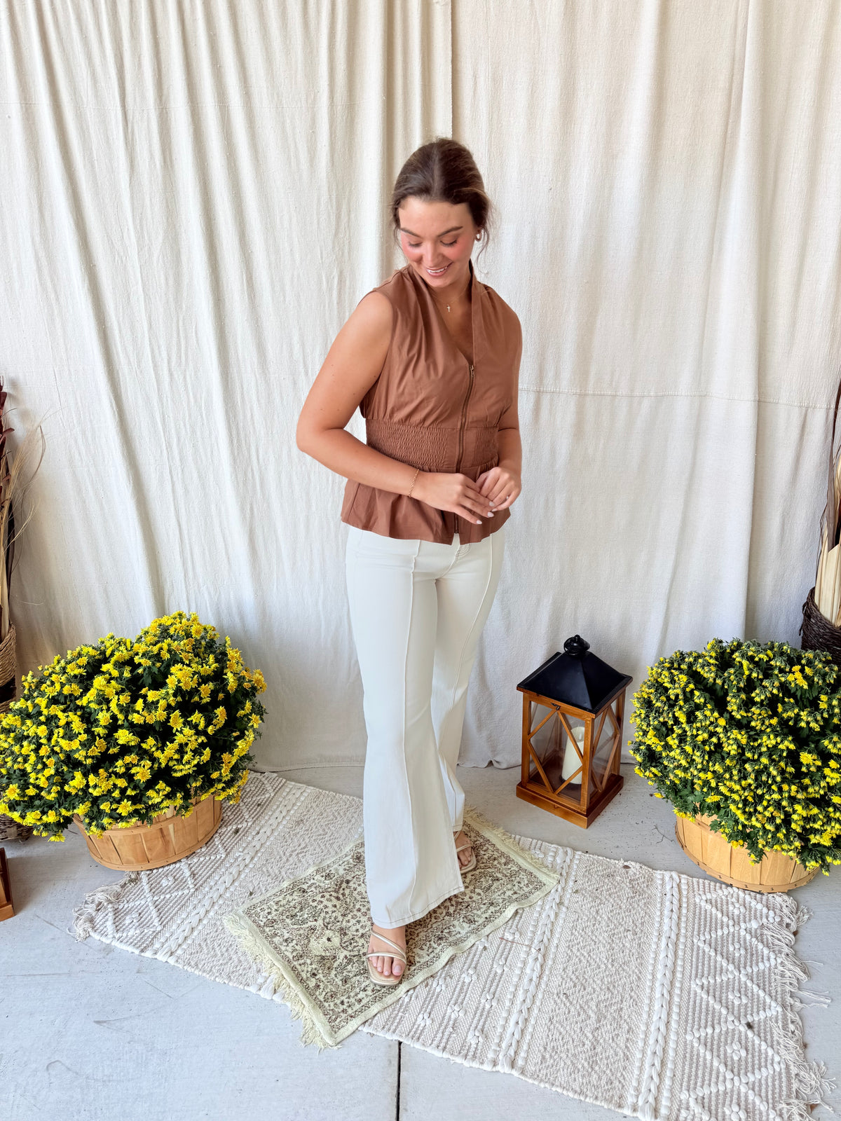 Brown Zipper Tank
