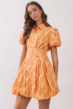 Orange Floral Bubble Dress