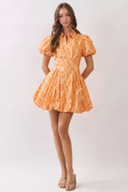 Orange Floral Bubble Dress