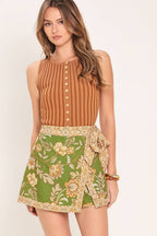 Olive Floral Skort