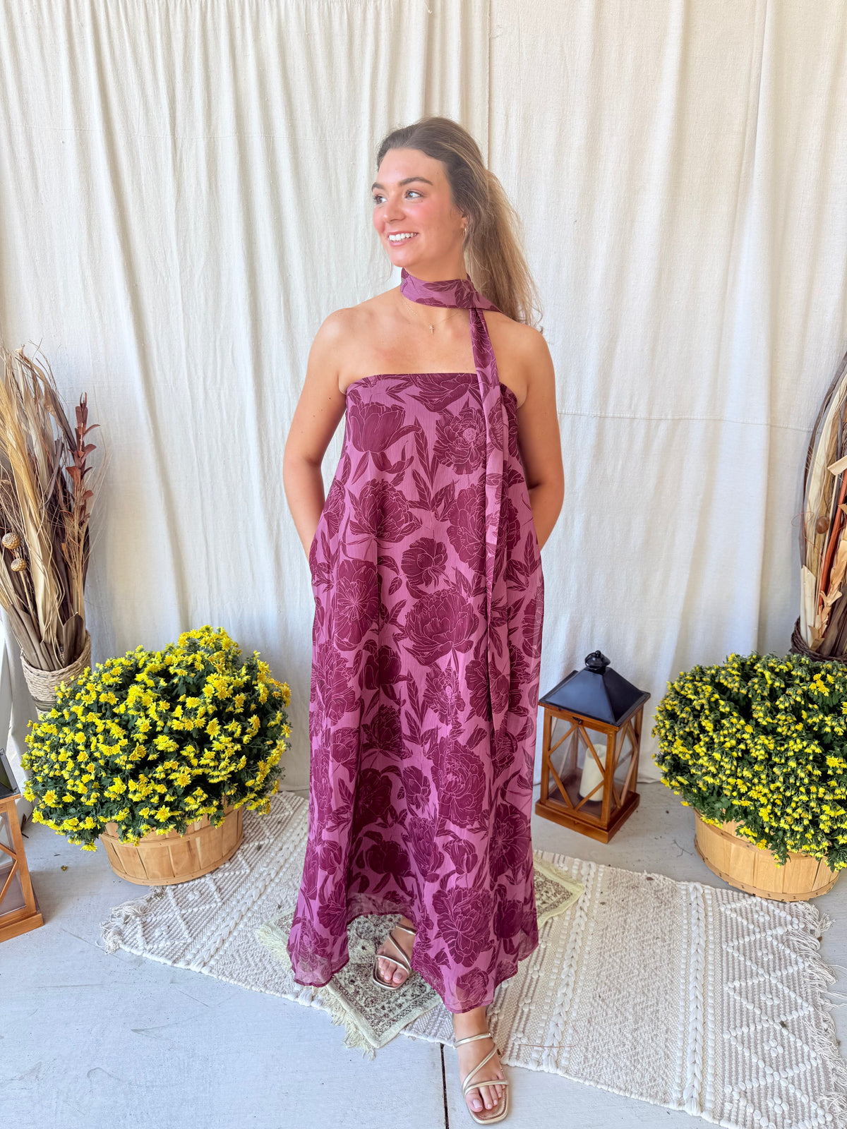 Burgundy Floral Maxi