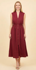 Burgundy Zipper Dress
