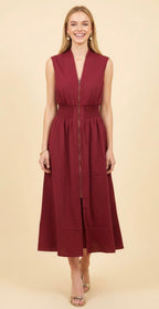 Burgundy Zipper Dress