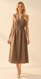Brown Zipper Dress