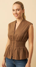 Brown Zipper Tank
