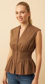 Brown Zipper Tank