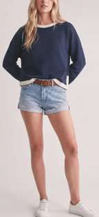 Navy Knit Long Sleeve