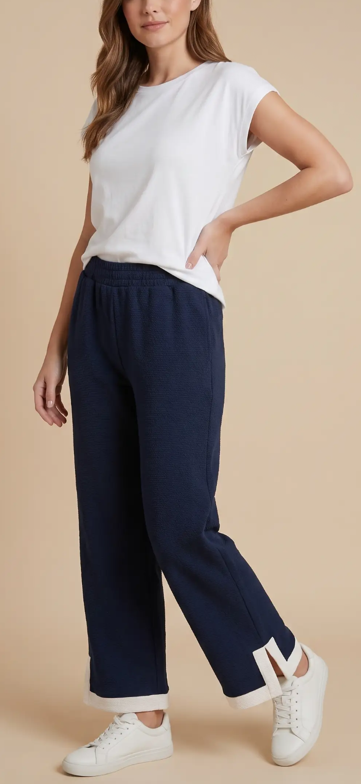 Navy Knit Pants