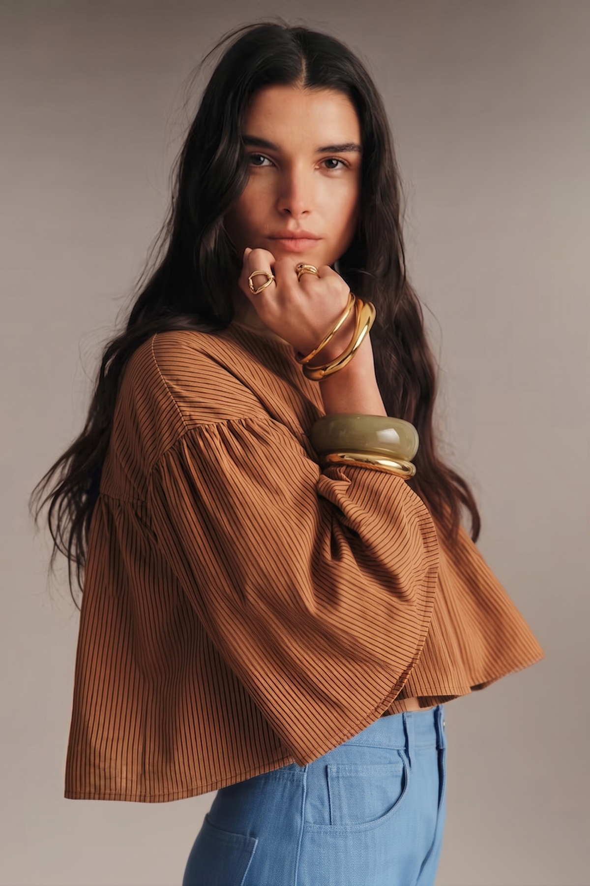 Camel Stripe Top