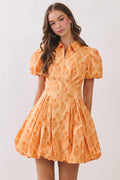 Orange Floral Bubble Dress